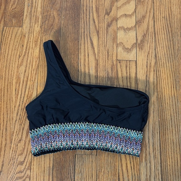 Paisley One Shoulder Woven Patchwork Black Bikini Set size S NWT swimsuit - Picture 5 of 13